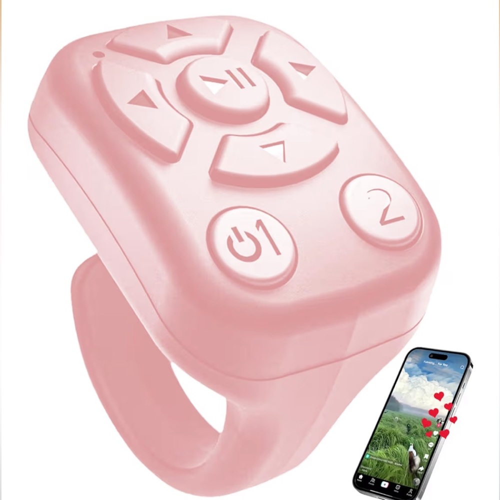 Bluetooth Remote scrolling ring controller for TikTok & Tunes,iOS & Android,Pink